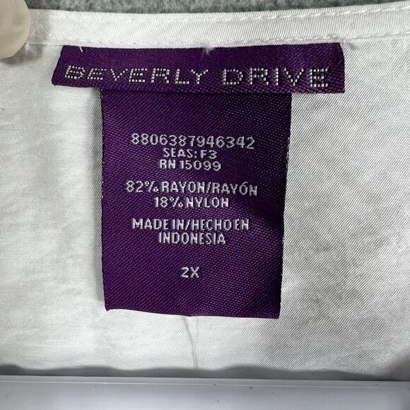 NWT Lot Of Three Beverly Drive Women 2X Button 3/4 Tab Sleeve Top Gold White Red - Picture 7 of 16